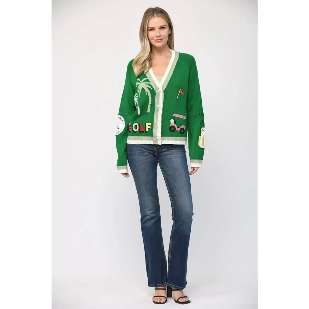 Fate Golf Embroidered Patch Cardigan - Picture 6 of 8